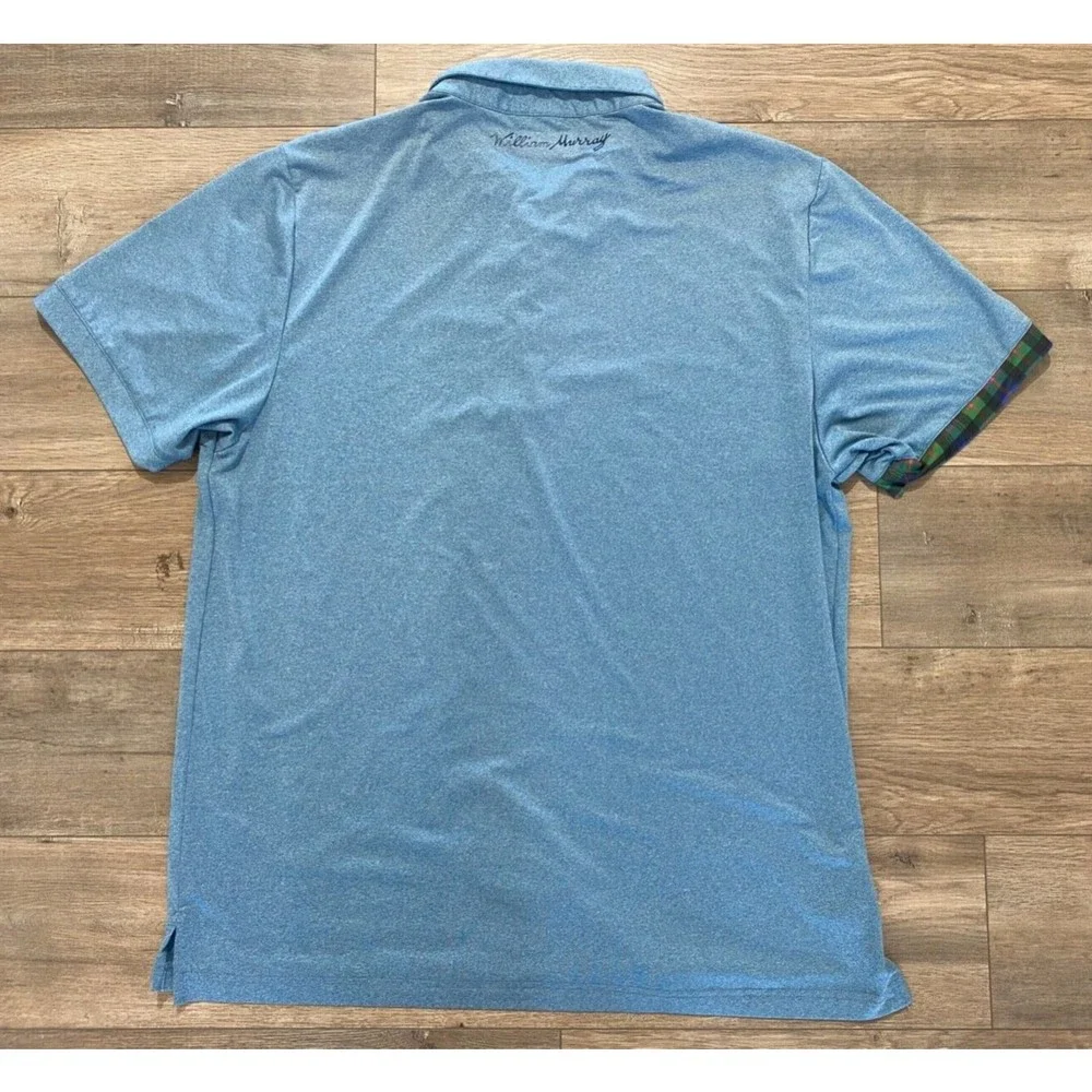William Murray Short Sleeve Golf Polo Mens Size XL Blue Plaid Accent Shirt - Picture 7 of 8